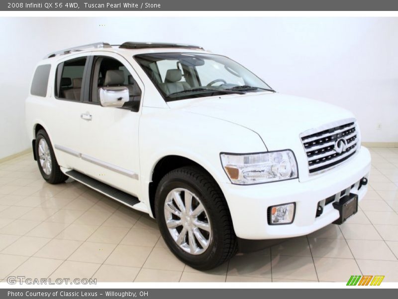 Tuscan Pearl White / Stone 2008 Infiniti QX 56 4WD