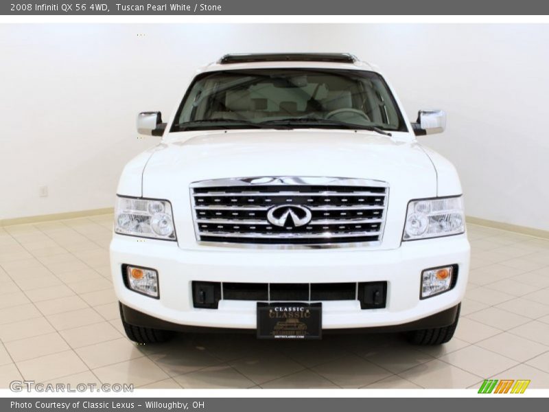 Tuscan Pearl White / Stone 2008 Infiniti QX 56 4WD