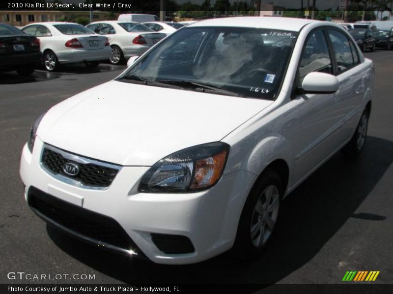 Clear White / Gray 2010 Kia Rio LX Sedan