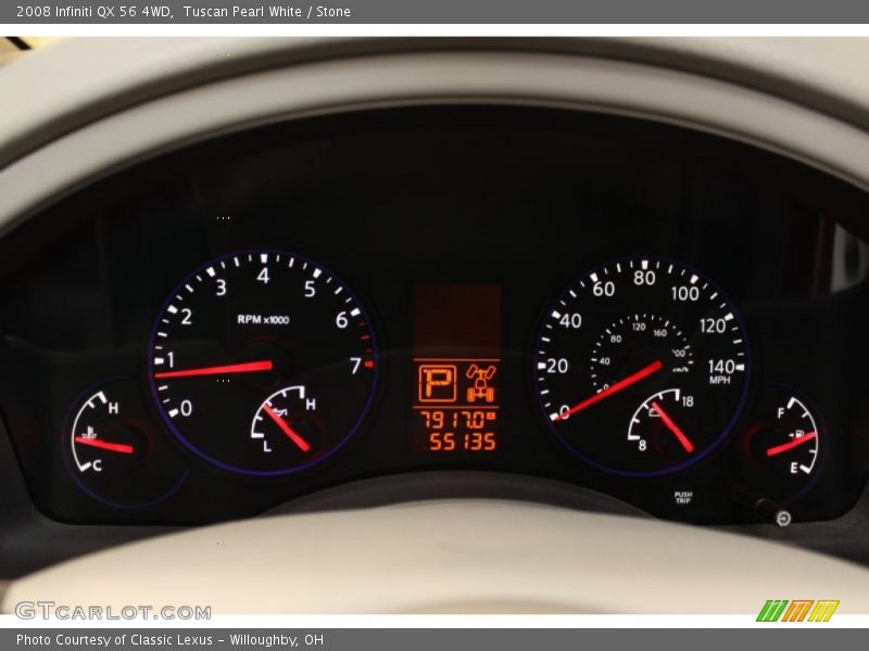 Tuscan Pearl White / Stone 2008 Infiniti QX 56 4WD