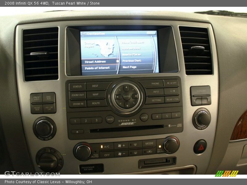 Tuscan Pearl White / Stone 2008 Infiniti QX 56 4WD