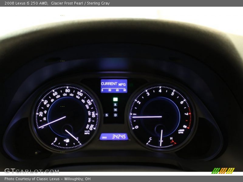 Glacier Frost Pearl / Sterling Gray 2008 Lexus IS 250 AWD