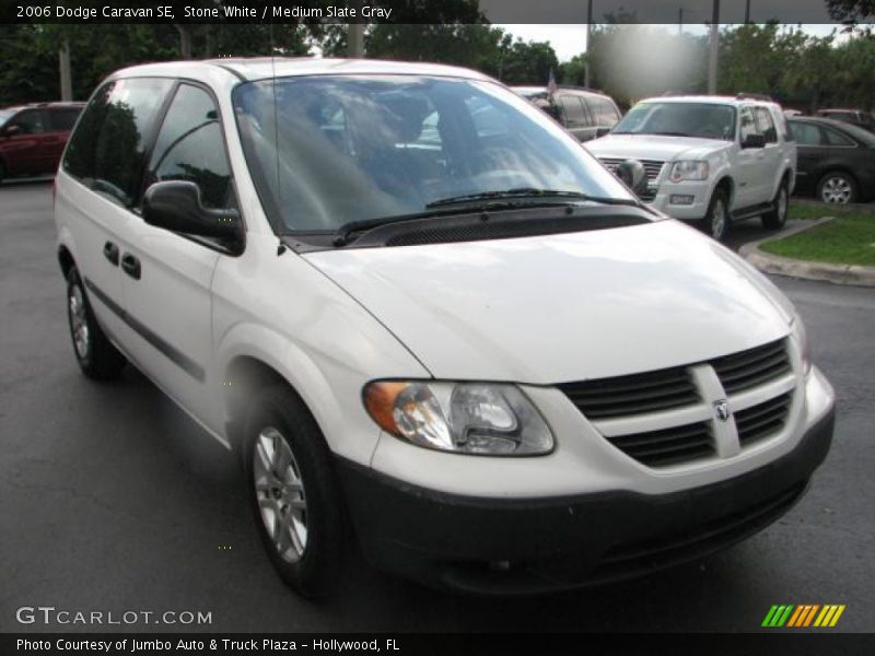 Stone White / Medium Slate Gray 2006 Dodge Caravan SE