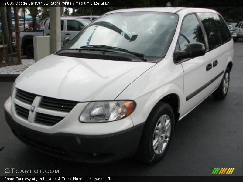 Stone White / Medium Slate Gray 2006 Dodge Caravan SE
