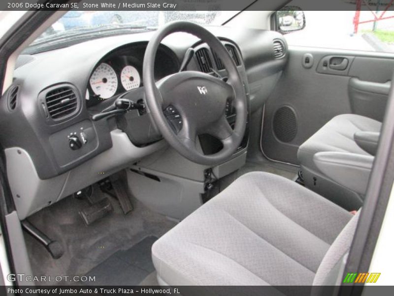 Stone White / Medium Slate Gray 2006 Dodge Caravan SE