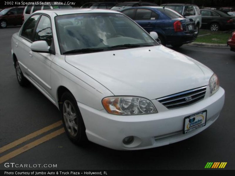 White / Gray 2002 Kia Spectra LS Sedan