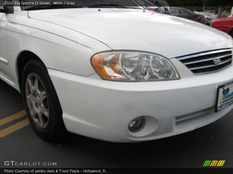 White / Gray 2002 Kia Spectra LS Sedan