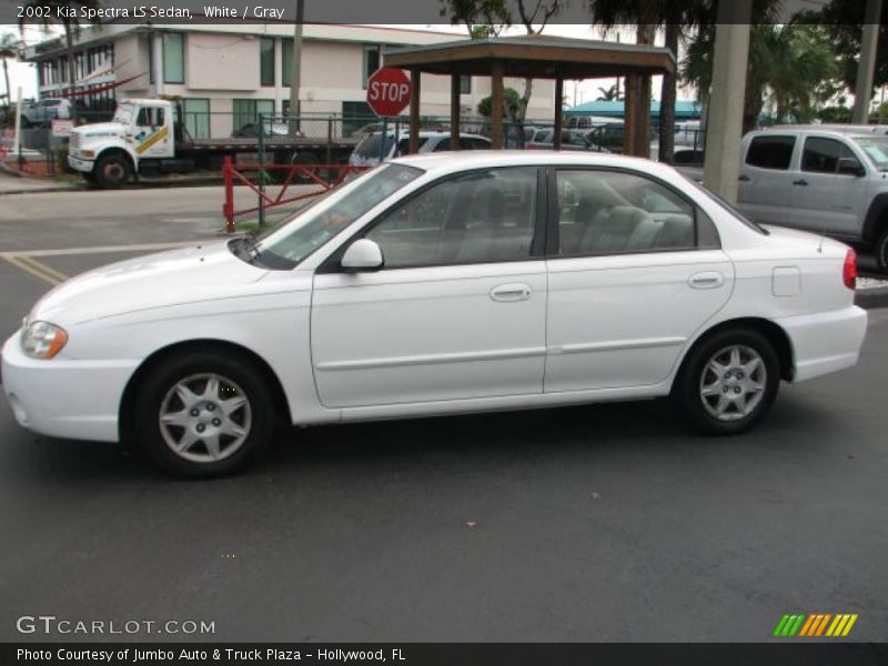 White / Gray 2002 Kia Spectra LS Sedan