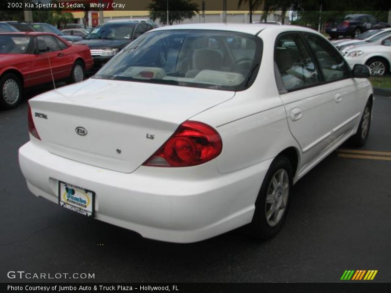 White / Gray 2002 Kia Spectra LS Sedan