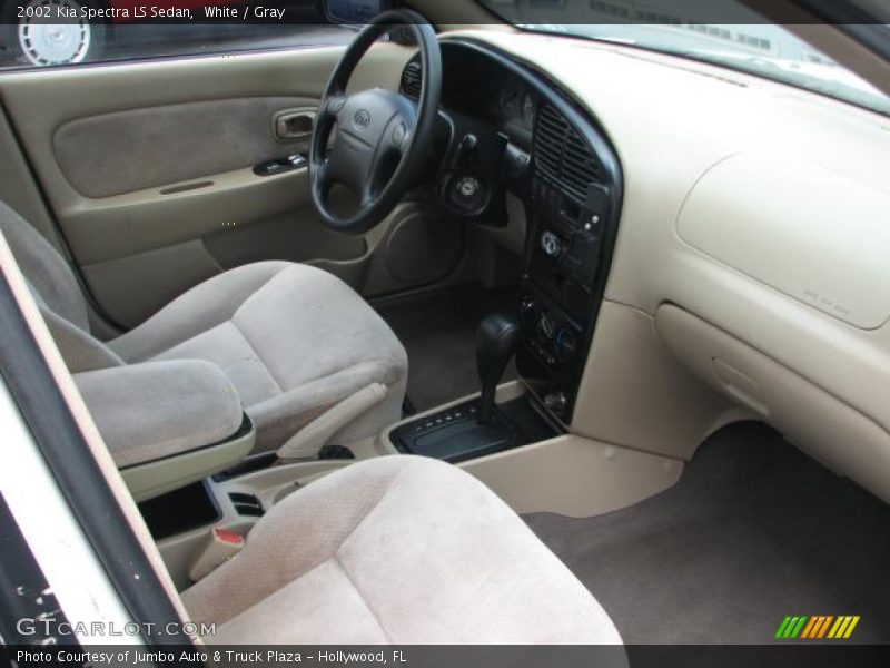 White / Gray 2002 Kia Spectra LS Sedan