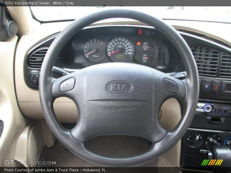 White / Gray 2002 Kia Spectra LS Sedan