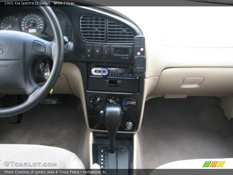 White / Gray 2002 Kia Spectra LS Sedan