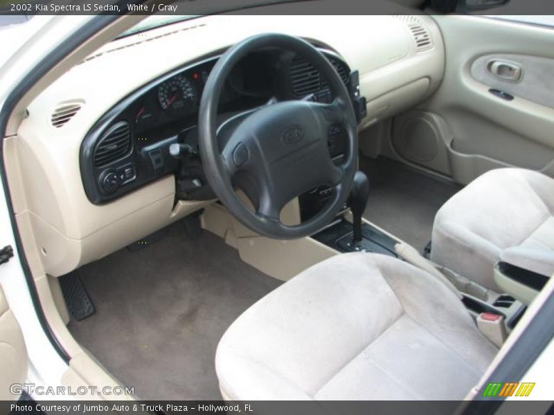 White / Gray 2002 Kia Spectra LS Sedan