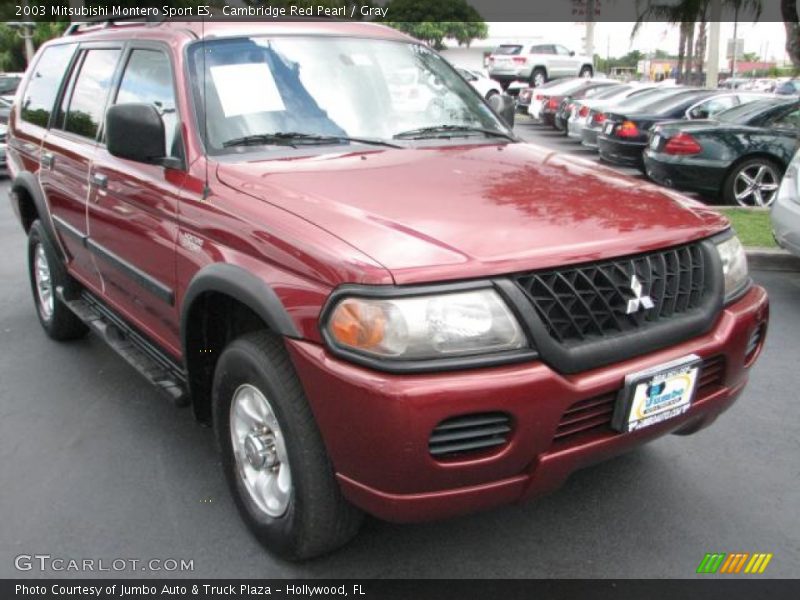 Cambridge Red Pearl / Gray 2003 Mitsubishi Montero Sport ES