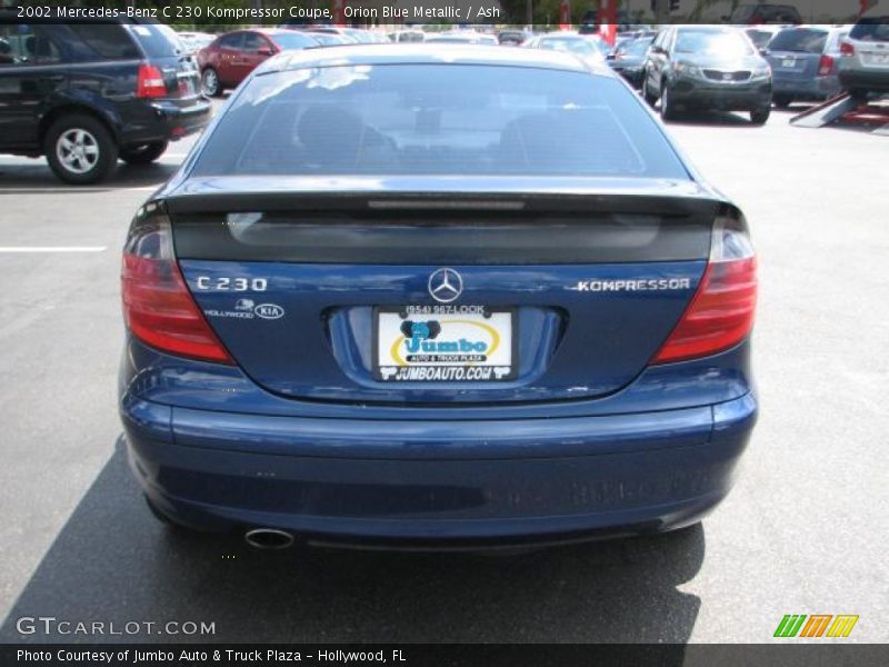 Orion Blue Metallic / Ash 2002 Mercedes-Benz C 230 Kompressor Coupe