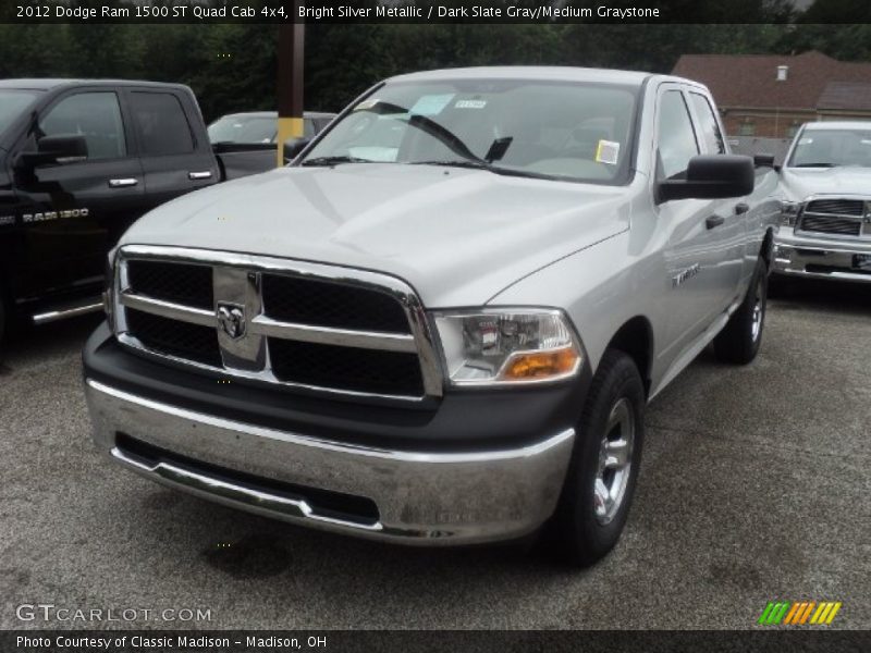Bright Silver Metallic / Dark Slate Gray/Medium Graystone 2012 Dodge Ram 1500 ST Quad Cab 4x4
