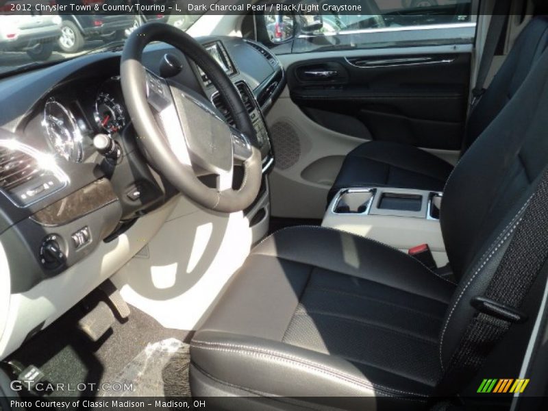 Dark Charcoal Pearl / Black/Light Graystone 2012 Chrysler Town & Country Touring - L