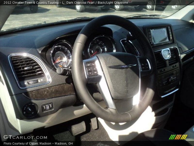 Dark Charcoal Pearl / Black/Light Graystone 2012 Chrysler Town & Country Touring - L