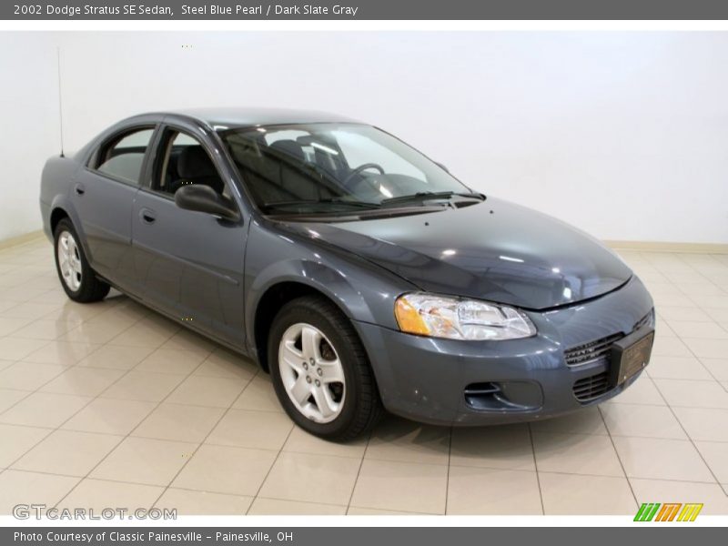 Steel Blue Pearl / Dark Slate Gray 2002 Dodge Stratus SE Sedan