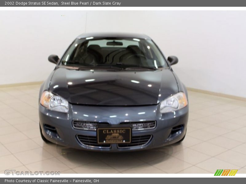 Steel Blue Pearl / Dark Slate Gray 2002 Dodge Stratus SE Sedan