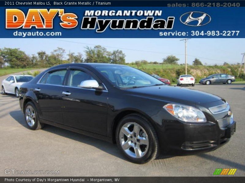 Black Granite Metallic / Titanium 2011 Chevrolet Malibu LS