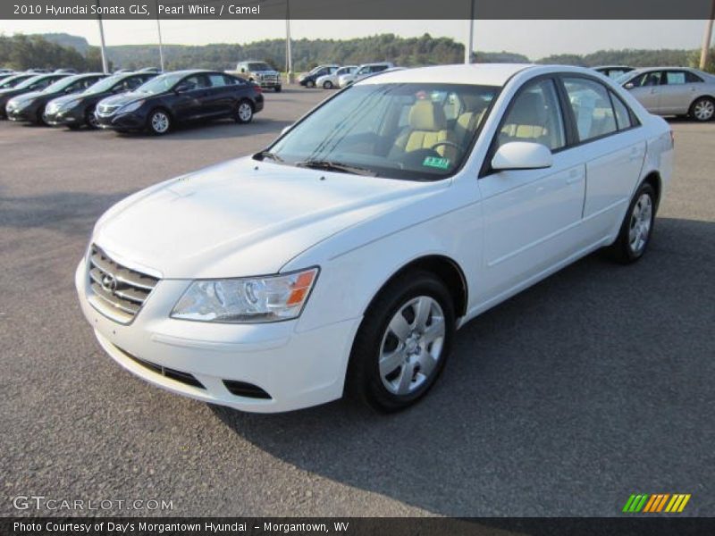 Pearl White / Camel 2010 Hyundai Sonata GLS