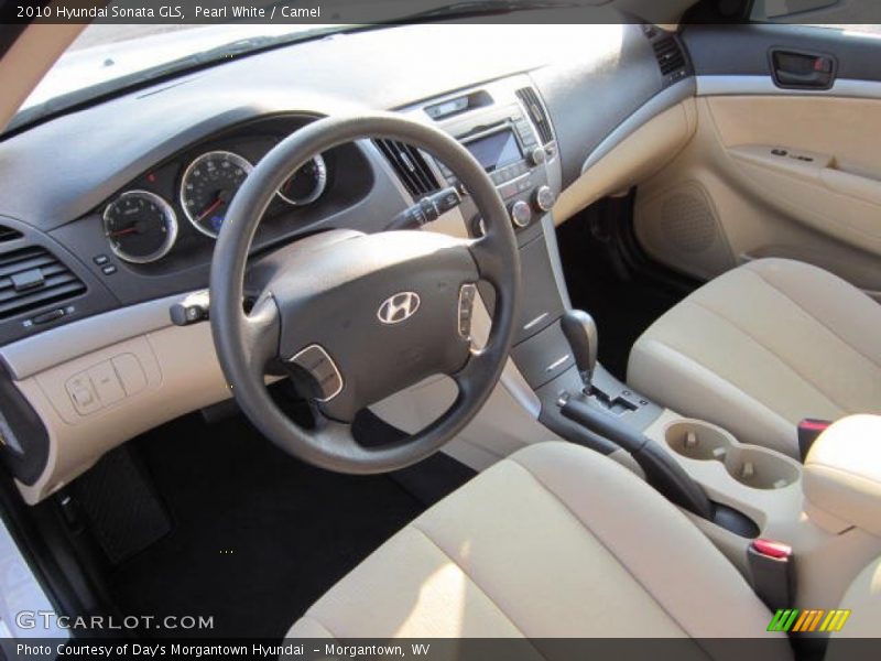 Pearl White / Camel 2010 Hyundai Sonata GLS