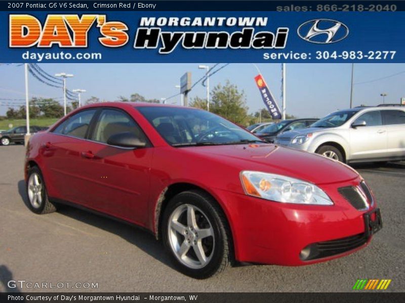 Crimson Red / Ebony 2007 Pontiac G6 V6 Sedan
