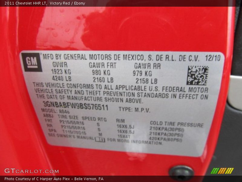 Victory Red / Ebony 2011 Chevrolet HHR LT