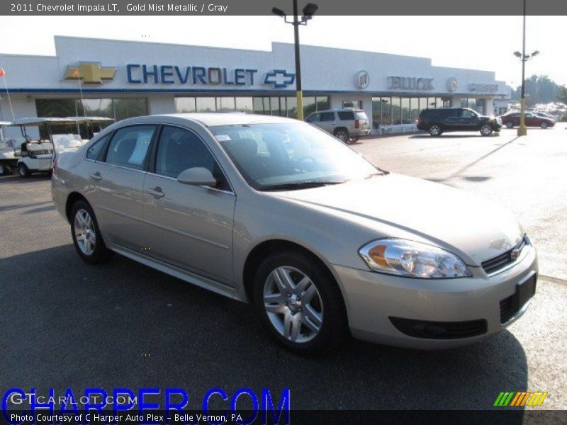 Gold Mist Metallic / Gray 2011 Chevrolet Impala LT