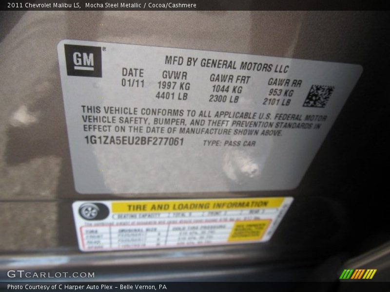 Mocha Steel Metallic / Cocoa/Cashmere 2011 Chevrolet Malibu LS