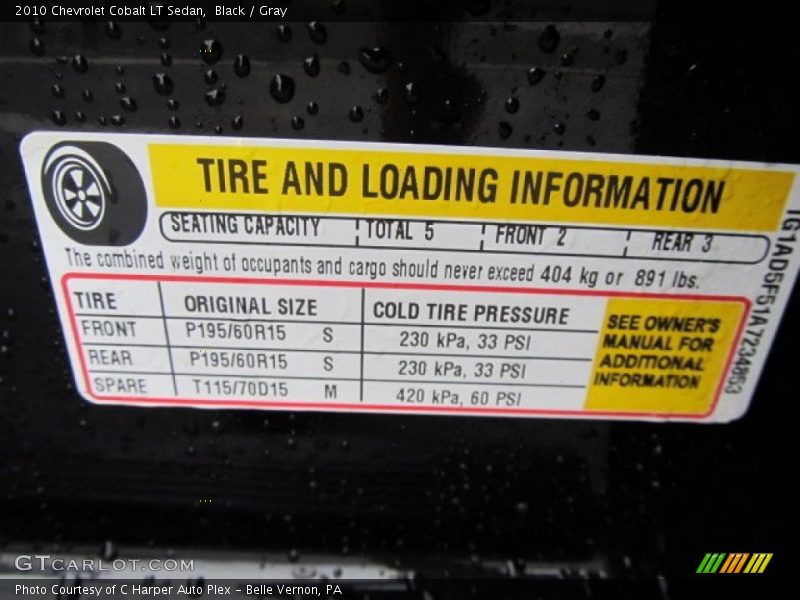 Black / Gray 2010 Chevrolet Cobalt LT Sedan
