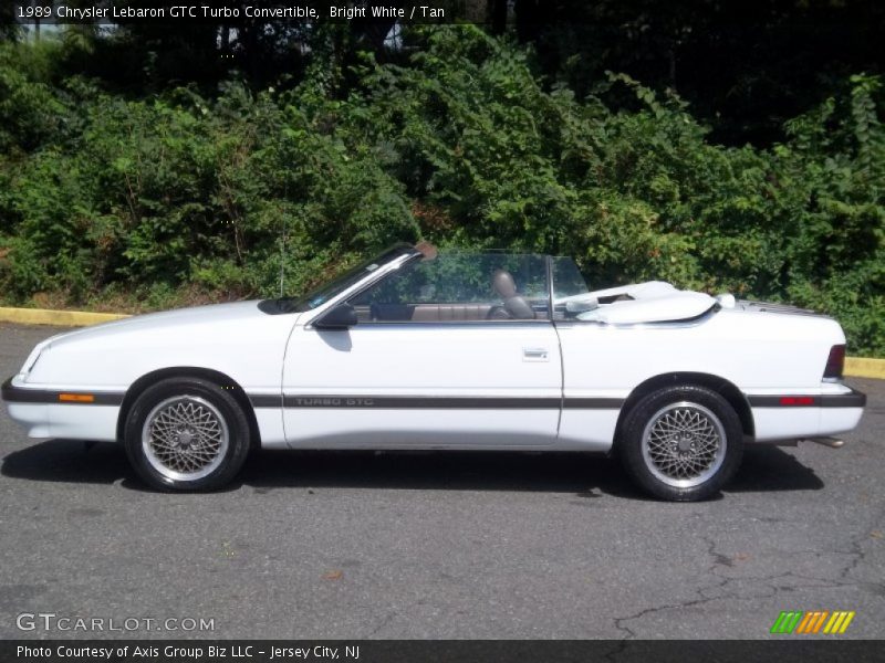 Bright White / Tan 1989 Chrysler Lebaron GTC Turbo Convertible