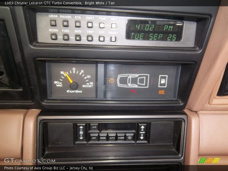Controls of 1989 Lebaron GTC Turbo Convertible
