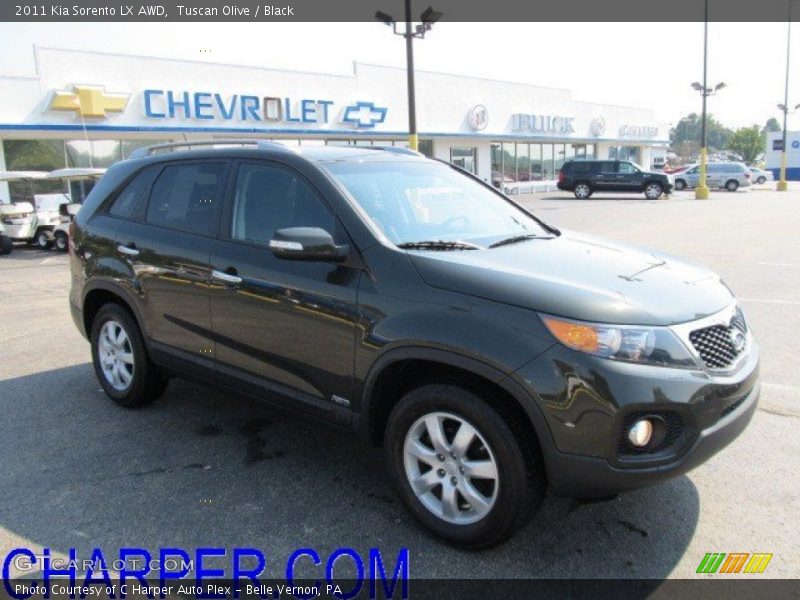 Tuscan Olive / Black 2011 Kia Sorento LX AWD