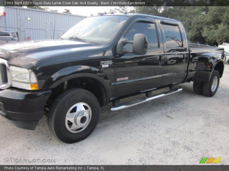 Black / Medium Parchment 2003 Ford F350 Super Duty Lariat Crew Cab 4x4 Dually