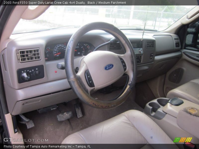 Black / Medium Parchment 2003 Ford F350 Super Duty Lariat Crew Cab 4x4 Dually