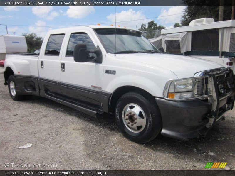 Oxford White / Medium Flint 2003 Ford F350 Super Duty XLT Crew Cab Dually