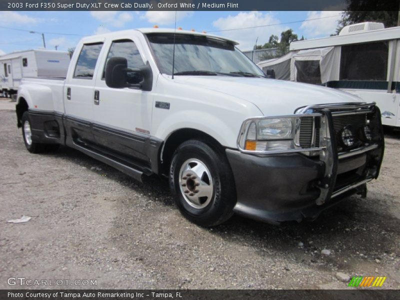 Oxford White / Medium Flint 2003 Ford F350 Super Duty XLT Crew Cab Dually