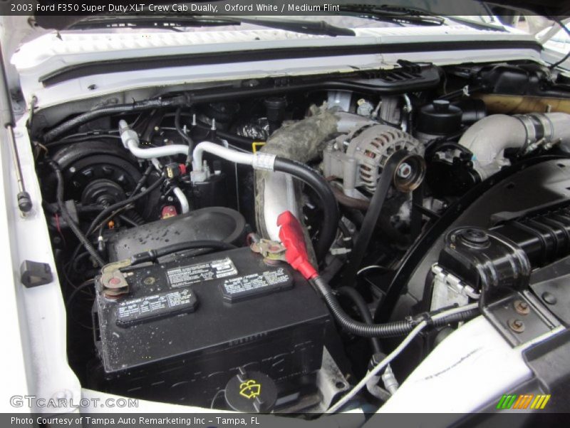Oxford White / Medium Flint 2003 Ford F350 Super Duty XLT Crew Cab Dually