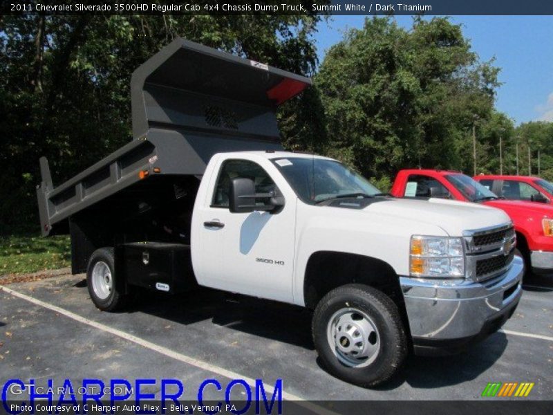 Summit White / Dark Titanium 2011 Chevrolet Silverado 3500HD Regular Cab 4x4 Chassis Dump Truck