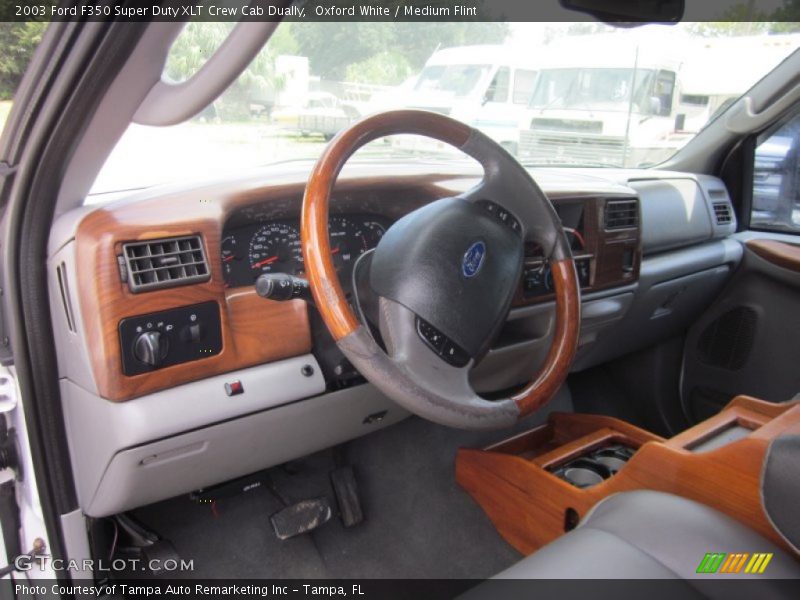 Oxford White / Medium Flint 2003 Ford F350 Super Duty XLT Crew Cab Dually