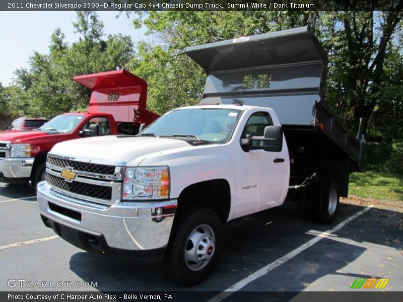 Summit White / Dark Titanium 2011 Chevrolet Silverado 3500HD Regular Cab 4x4 Chassis Dump Truck