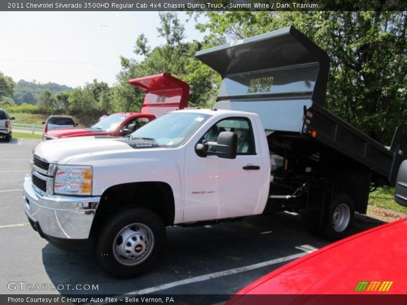 Summit White / Dark Titanium 2011 Chevrolet Silverado 3500HD Regular Cab 4x4 Chassis Dump Truck