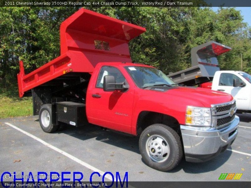 Victory Red / Dark Titanium 2011 Chevrolet Silverado 3500HD Regular Cab 4x4 Chassis Dump Truck