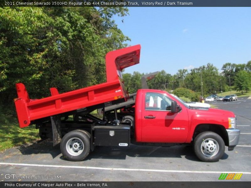 Victory Red / Dark Titanium 2011 Chevrolet Silverado 3500HD Regular Cab 4x4 Chassis Dump Truck