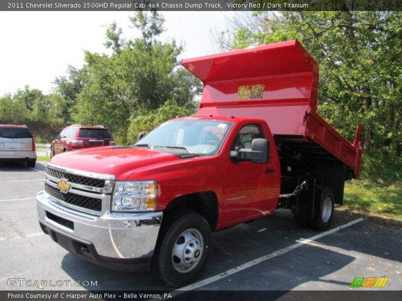 Victory Red / Dark Titanium 2011 Chevrolet Silverado 3500HD Regular Cab 4x4 Chassis Dump Truck