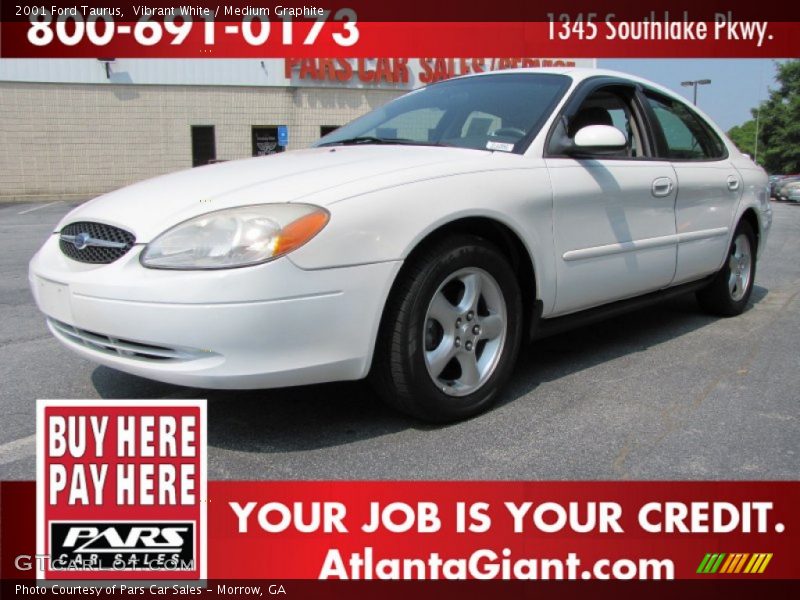 Vibrant White / Medium Graphite 2001 Ford Taurus