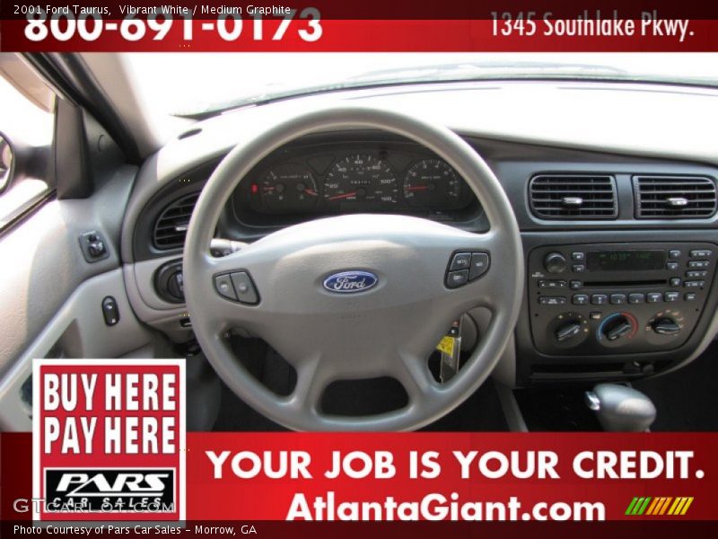 Vibrant White / Medium Graphite 2001 Ford Taurus