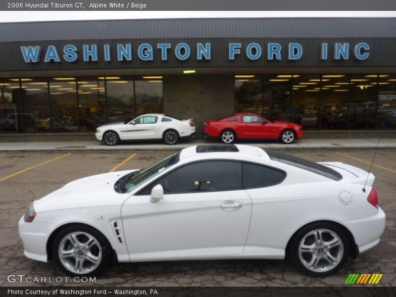 Alpine White / Beige 2006 Hyundai Tiburon GT